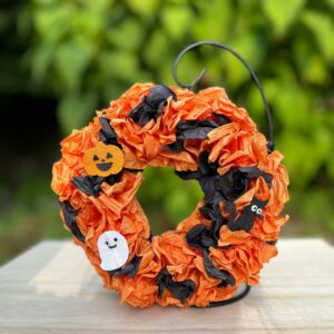クラフトバンドのハロウィンリース作り